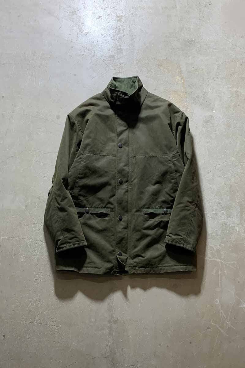 MADE IN ITALY BREATHABLES STAND-COLLAR ZIP UP JACKET / OLIVE [SIZE: M USED]