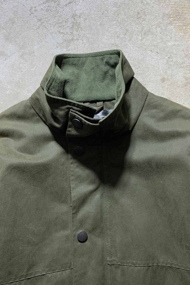 MADE IN ITALY BREATHABLES STAND-COLLAR ZIP UP JACKET / OLIVE [SIZE: M USED]