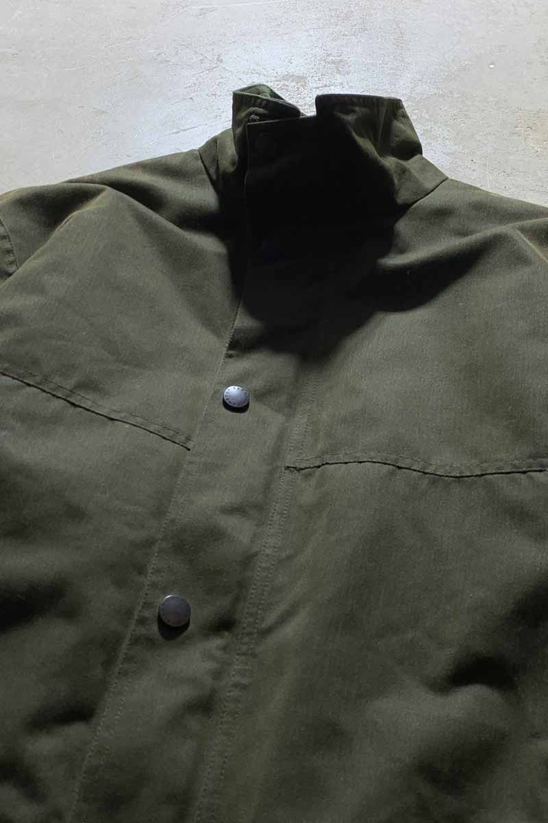 MADE IN ITALY BREATHABLES STAND-COLLAR ZIP UP JACKET / OLIVE [SIZE: M USED]