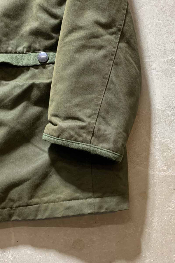 MADE IN ITALY BREATHABLES STAND-COLLAR ZIP UP JACKET / OLIVE [SIZE: M USED]