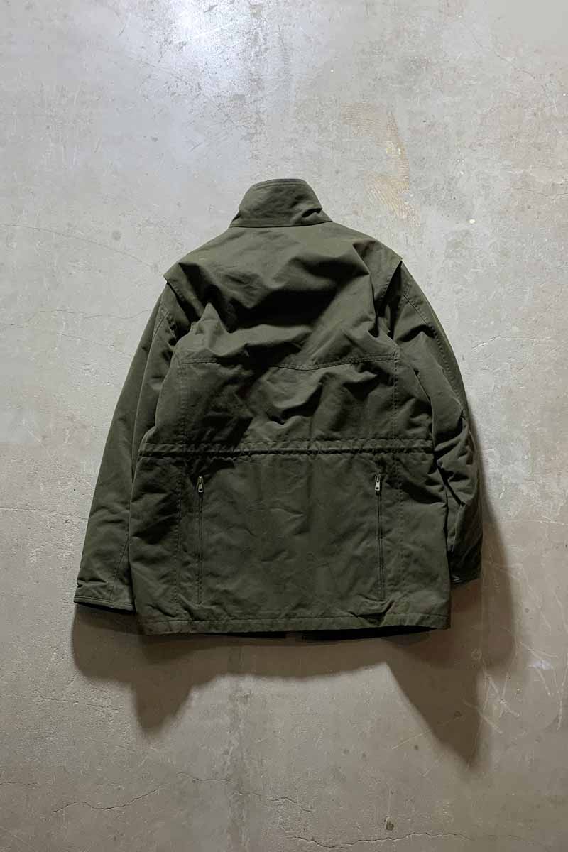 MADE IN ITALY BREATHABLES STAND-COLLAR ZIP UP JACKET / OLIVE [SIZE: M USED]
