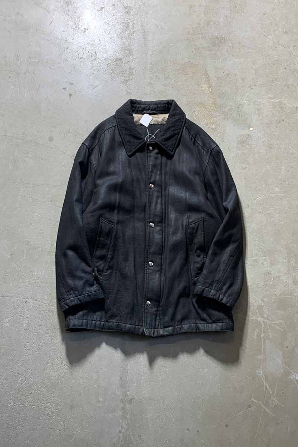 MADE IN ITALY 80-90년대 COTTON POLY ZIP UP JACKET W/QUILTING LINER / BLACK [SIZE: M USED]