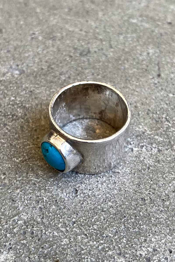 MADE IN MEXICO 925 SILVER RING W/TURQUOISE [SIZE: JP 15 USED]
