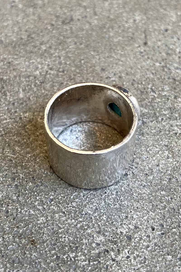MADE IN MEXICO 925 SILVER RING W/TURQUOISE [SIZE: JP 15 USED]