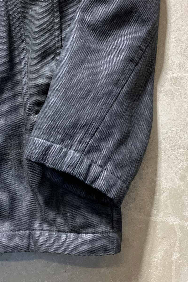 MADE IN ITALY 80-90'S COTTON POLY ZIP UP JACKET W/QUILTING LINER / BLACK [SIZE: M USED]