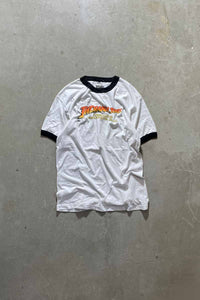 MADE IN MEXICO 07'S  INDIANA JONES PRINT MOVIE RINGER T-SHIRT / WHITE [SIZE: L USED]