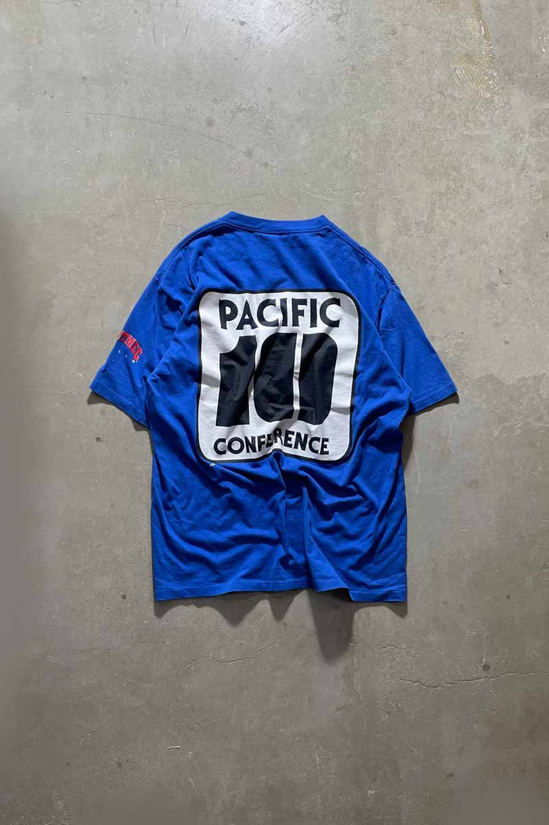 MADE IN USA 90'S PAC-10 PRINT T-SHIRT / BLUE [SIZE: XL USED]