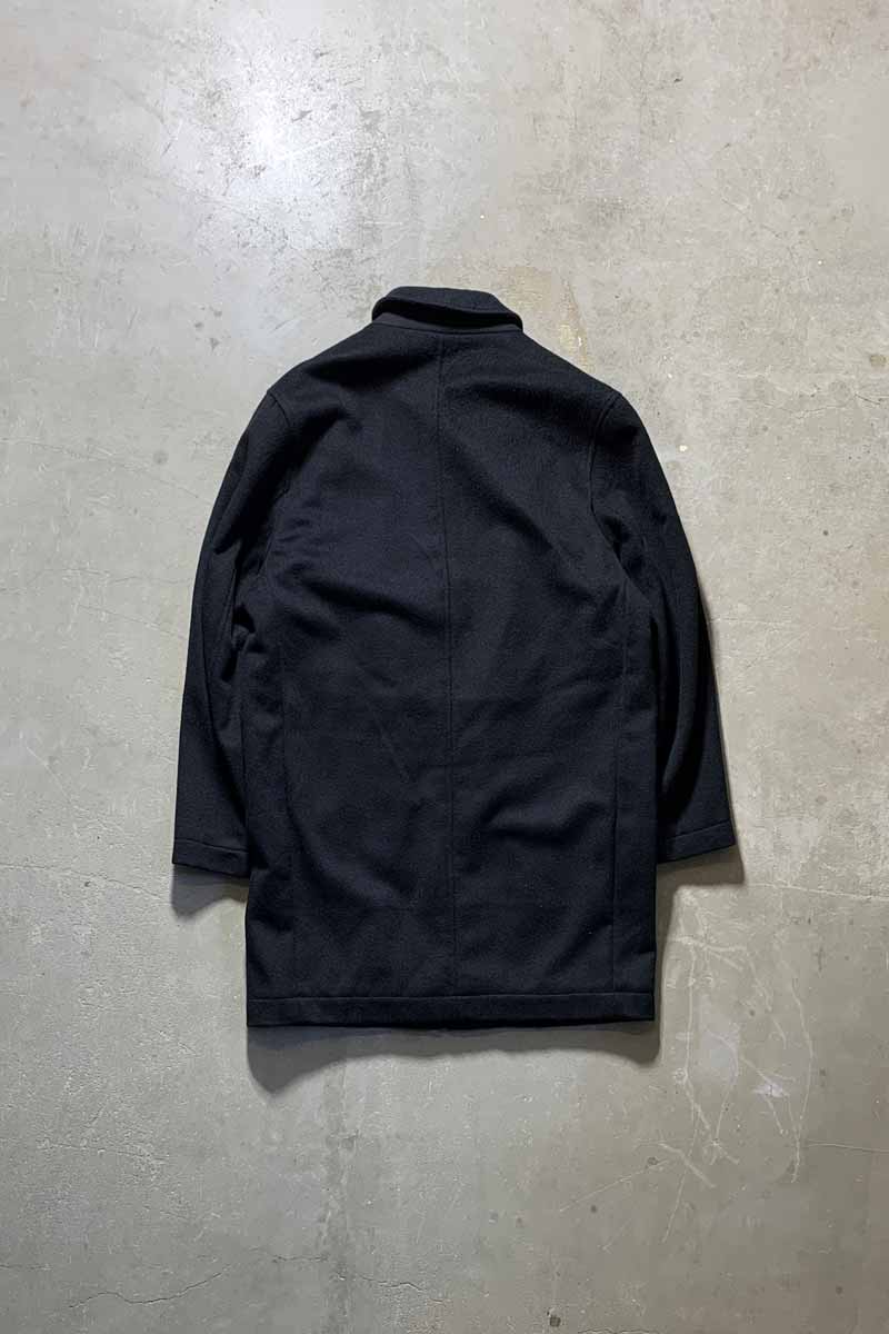 ZIP UP WOOL COAT W/QUILTING LINER / BLACK [SIZE: M USED]