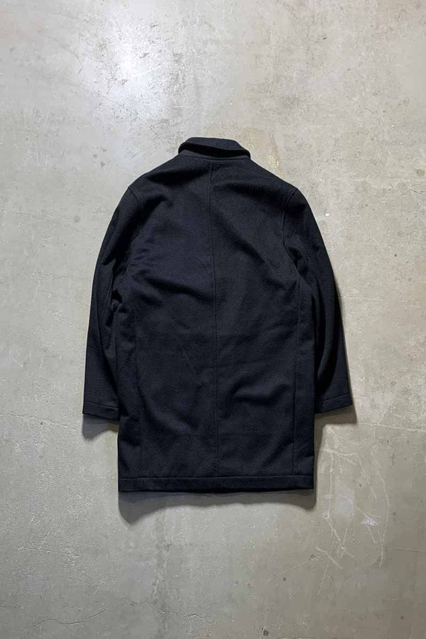 ZIP UP WOOL COAT W/QUILTING LINER / BLACK [SIZE: M USED]