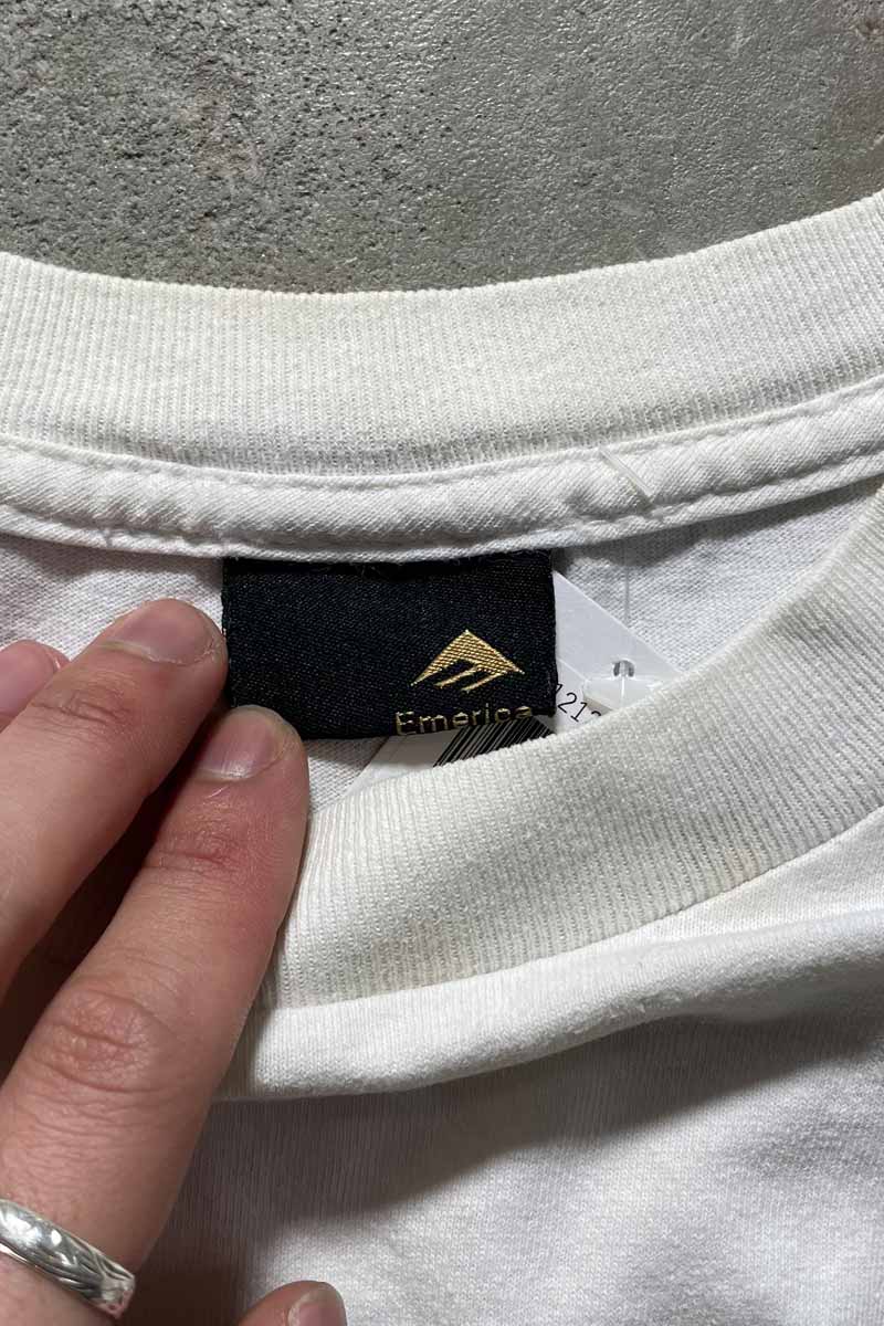 90'S LOGO PRINT T-SHIRT / WHITE [SIZE: L USED]