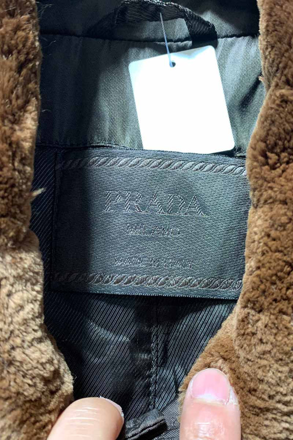MADE IN ITALY FUR COLLAR BALMACAAN NYLON COAT / BROWN [SIZE: S DEADSTOCK/NOS]