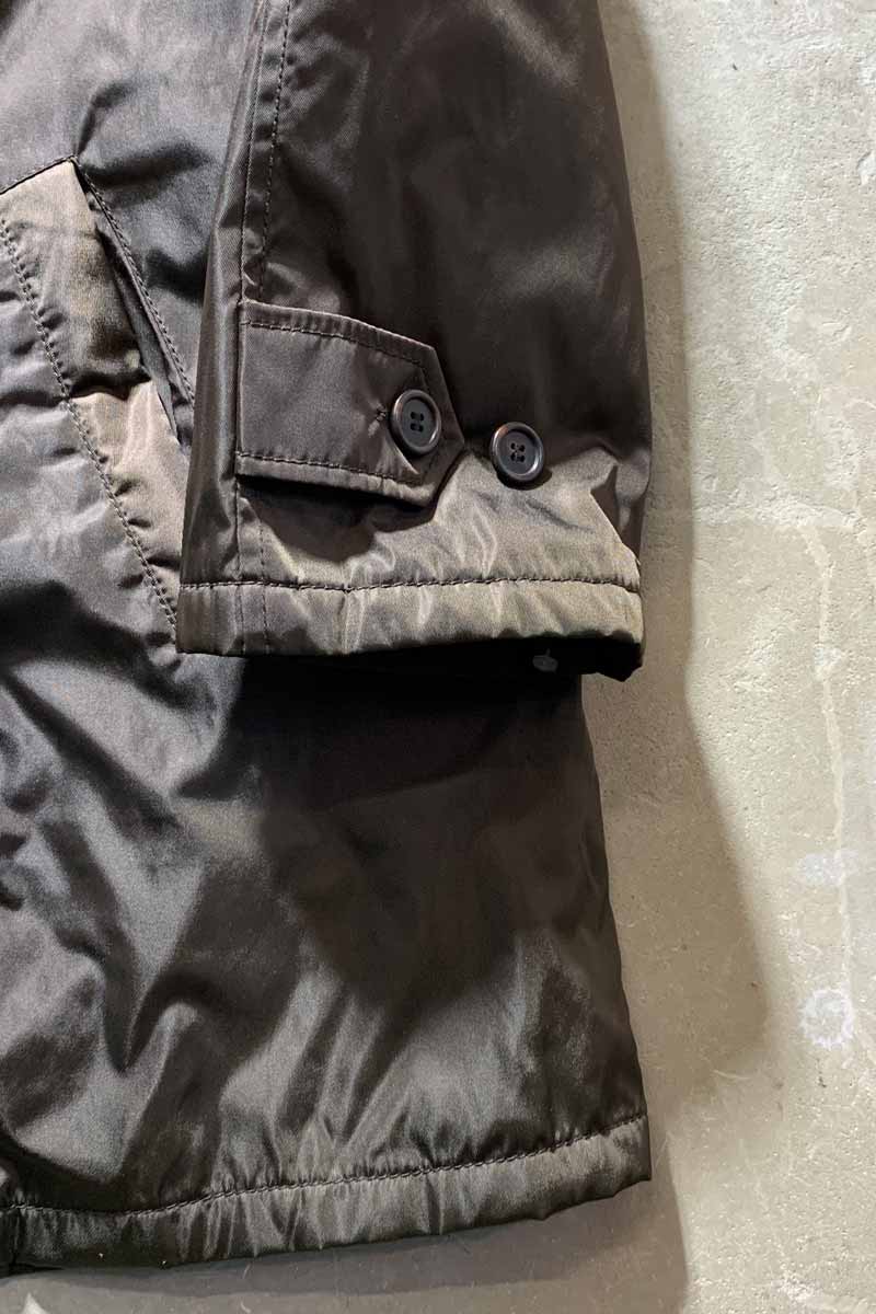 MADE IN ITALY FUR COLLAR BALMACAAN NYLON COAT / BROWN [SIZE: S DEADSTOCK/NOS]