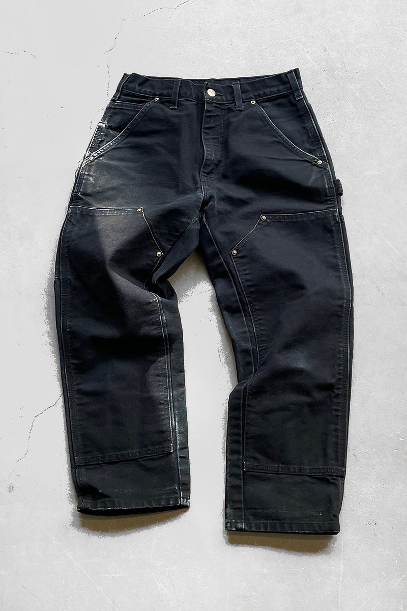 MADE IN USA 18'S DOUBLE KNEE PANTS / NAVY USA-made [SIZE: W28 3/4 length USED]
