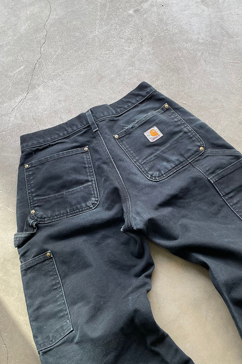 MADE IN USA 18'S DOUBLE KNEE PANTS / NAVY USA-made [SIZE: W28 3/4 length USED]