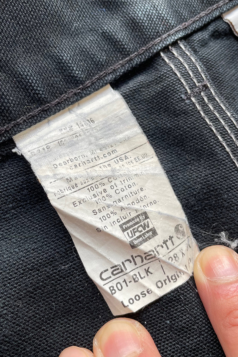 MADE IN USA 18'S DOUBLE KNEE PANTS / NAVY USA-made [SIZE: W28 3/4 length USED]