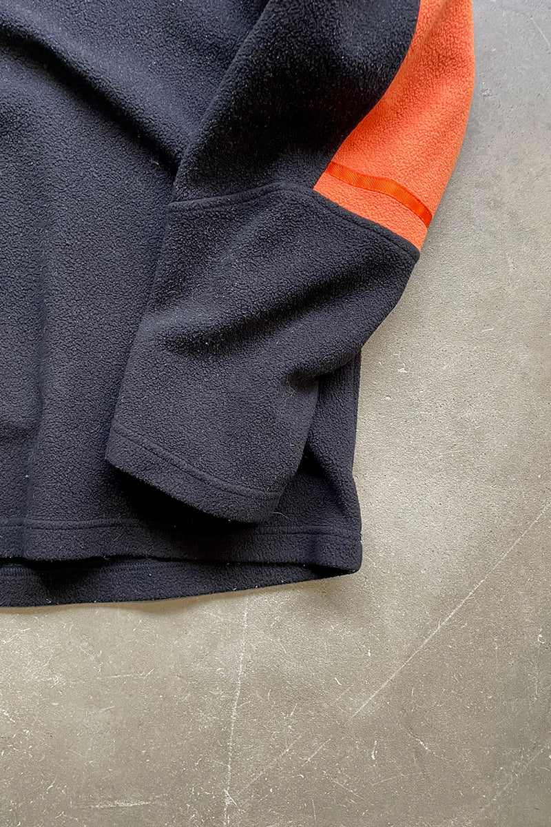 Y2K EARLY 00'S NY METS HALF-ZIP FLEECE JACKET / BLACK [SIZE: XL USED]