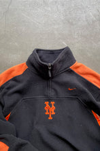画像をギャラリービューアに読み込む, Y2K EARLY 00&#39;S NY METS HALF-ZIP FLEECE JACKET / BLACK [SIZE: XL USED]
