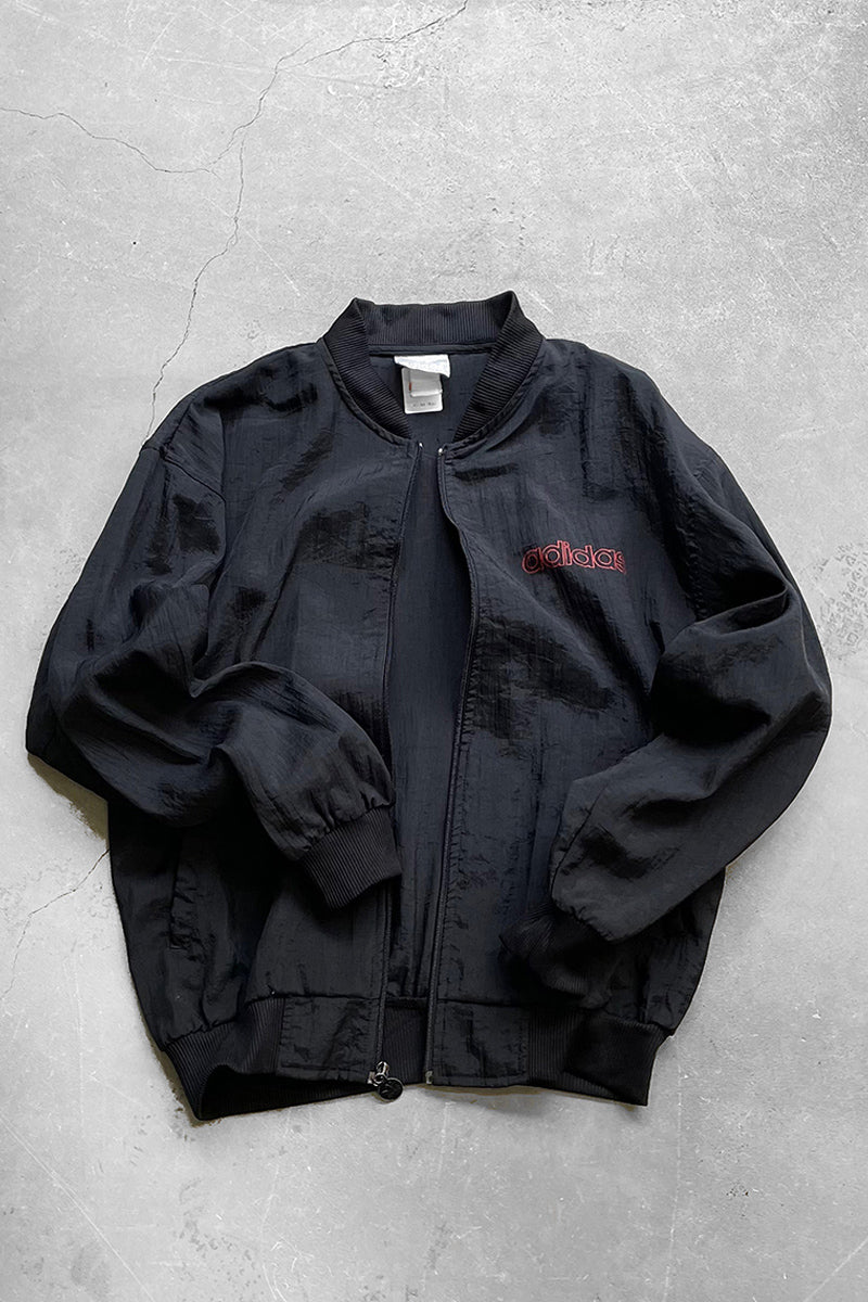 80'S ZIP NYLON JACKET / BLACK [SIZE: M USED]