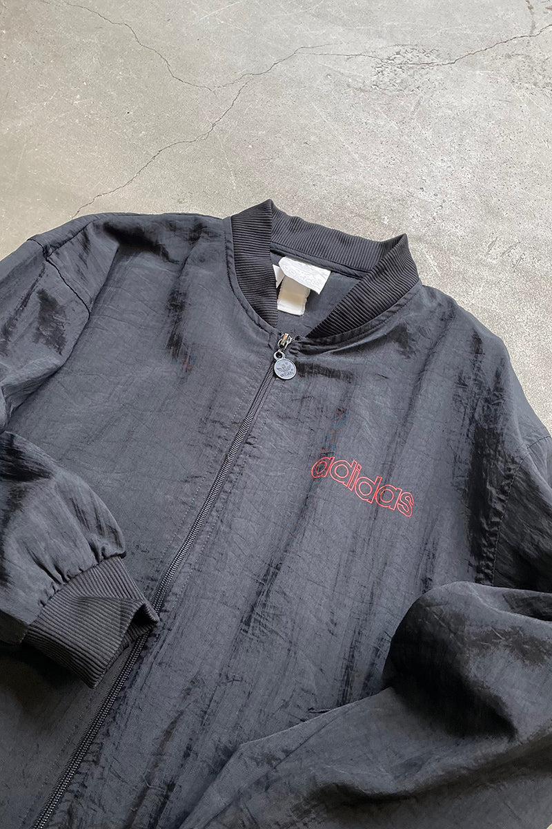 80'S ZIP NYLON JACKET / BLACK [SIZE: M USED]