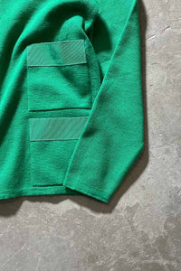 MADE IN ITALY 90'S WOOL KNIT CARDIGAN / GREEN [SIZE: M USED]
