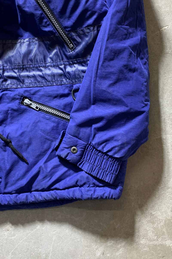 Y2K EARLY 00'S HALF ZIP NYLON PUFF JACKET / BLUE [SIZE: S USED]