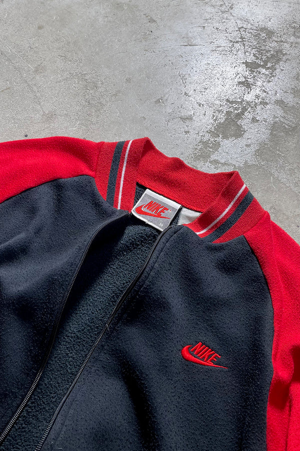 90'S BI COLOR SWEAT TRACK JACKET / RED [SIZE: M USED]