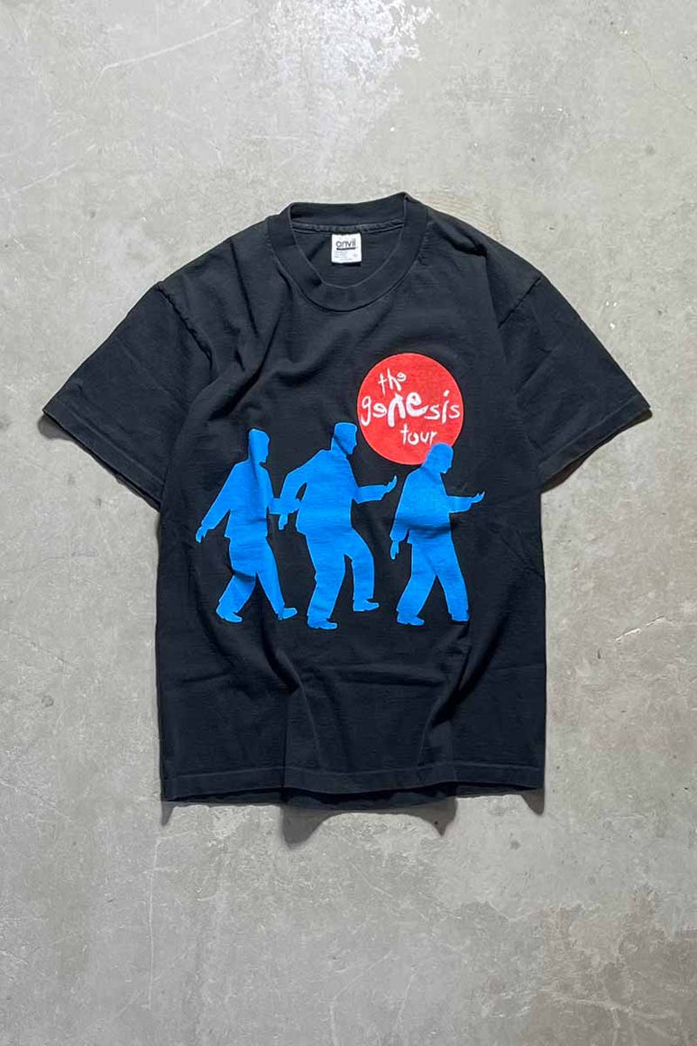 MADE IN USA 92'S THE GENESIS TOUR PRINT BAND T-SHIRT / BLACK [SIZE: L USED]