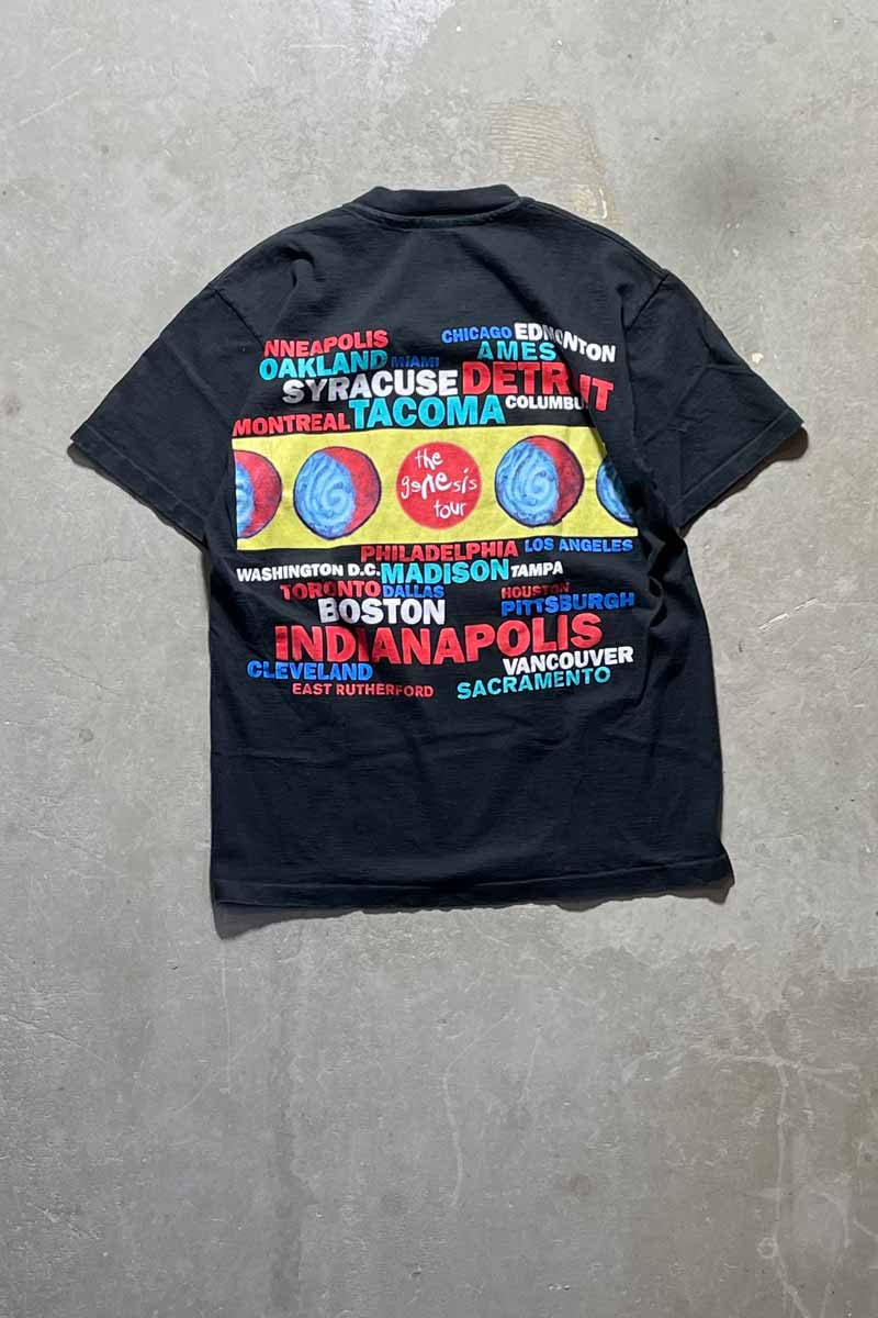 MADE IN USA 92'S THE GENESIS TOUR PRINT BAND T-SHIRT / BLACK [SIZE: L USED]