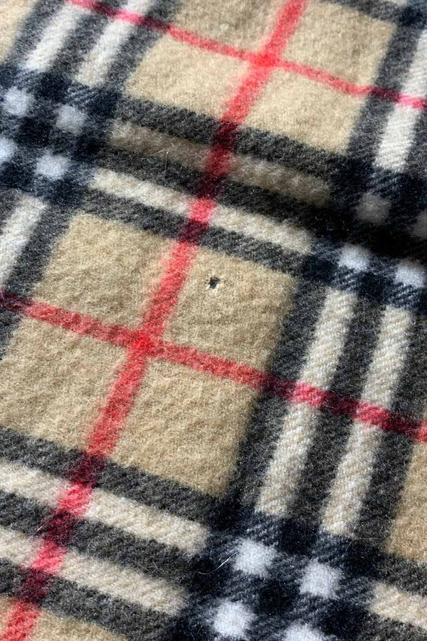 MADE IN ENGLAND 90'S NOVA CHECK CASHMERE SCARF / BEIGE [SIZE: ONE SIZE USED]