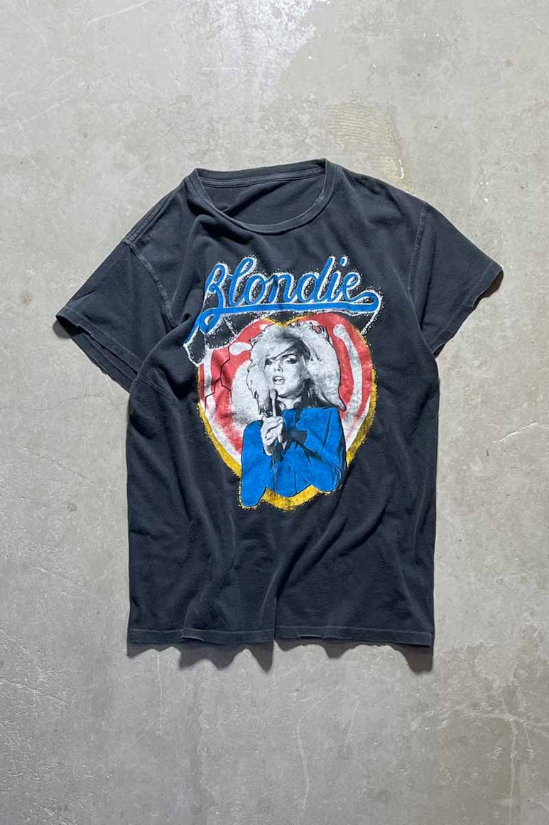 MADE IN USA 80'S BLONDIE PRINT BAND T-SHIRT / BLACK [SIZE: L USED]