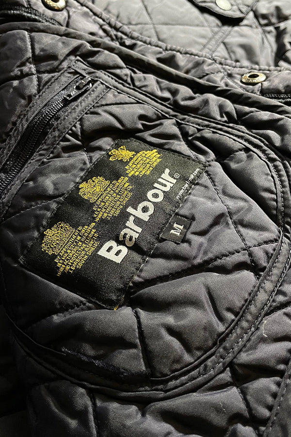 QUILTING JACKET / NAVY [SIZE: M USED]