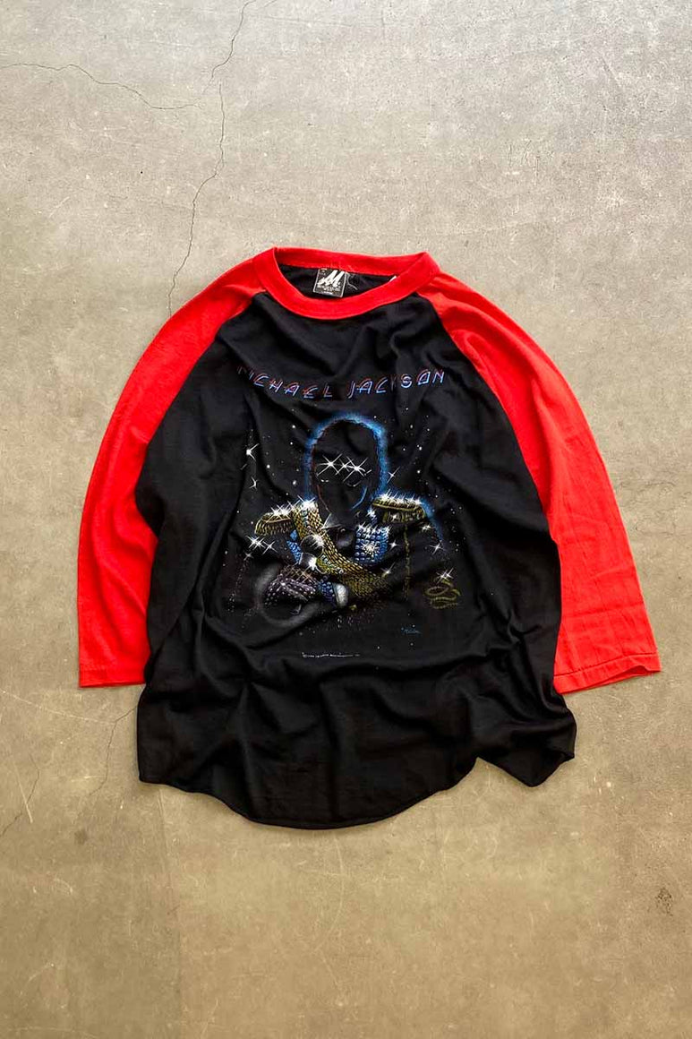 MADE IN USA 80'S MICHAEL JACKSON VICTORY TOUR 1984 T-SHIRT / BLACK [SIZE: L USED]