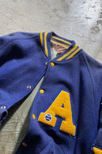 画像をギャラリービューアに読み込む, 60&#39;S SCUBA CLUB WOOL STADIUM JACKET 玉虫色ラインニング / NAVY［SIZE: 42 USED]
