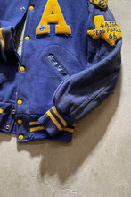 画像をギャラリービューアに読み込む, 60&#39;S SCUBA CLUB WOOL STADIUM JACKET 玉虫色ラインニング / NAVY［SIZE: 42 USED]
