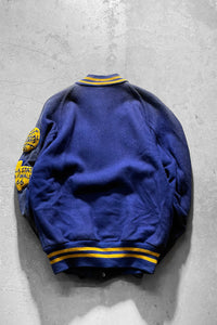 60'S SCUBA CLUB WOOL STADIUM JACKET 玉虫色ラインニング / NAVY［SIZE: 42 USED]