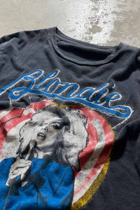 MADE IN USA 80'S BLONDIE PRINT BAND T-SHIRT / BLACK [SIZE: L USED]