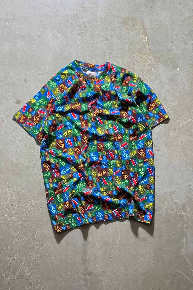 MADE IN USA 90'S PEPSI ALL PRINT ADVERTISING T-SHIRT / MULTI [SIZE: XL DEADSTOCK/NOS]