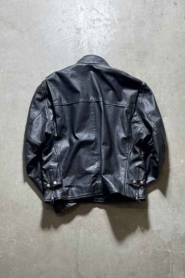 90'S SINGLE RIDERS LEATHER JACKET / BLACK [SIZE: M USED]
