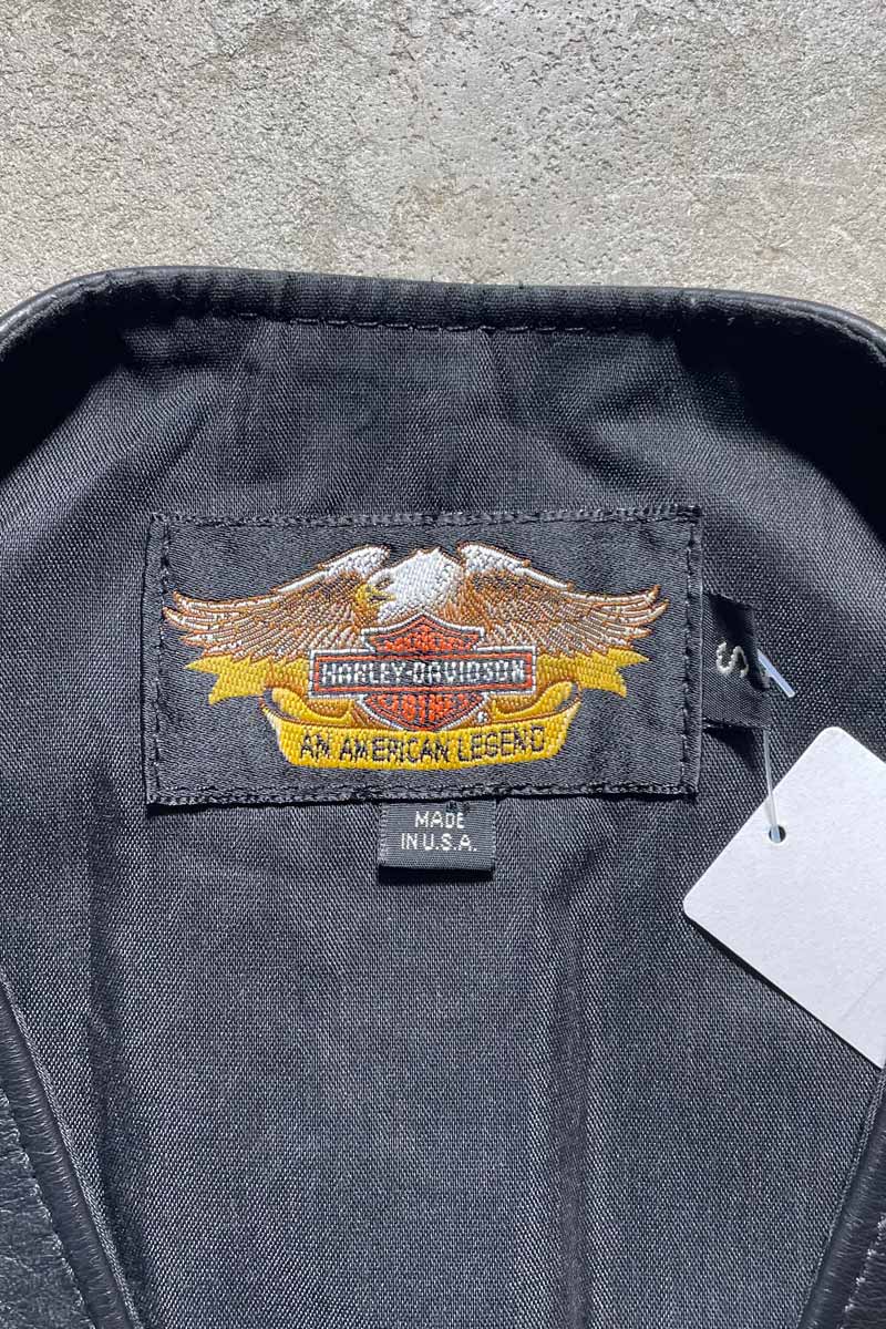 MADE IN USA 90'S LEATHER VEST / BLACK [SIZE: S USED]