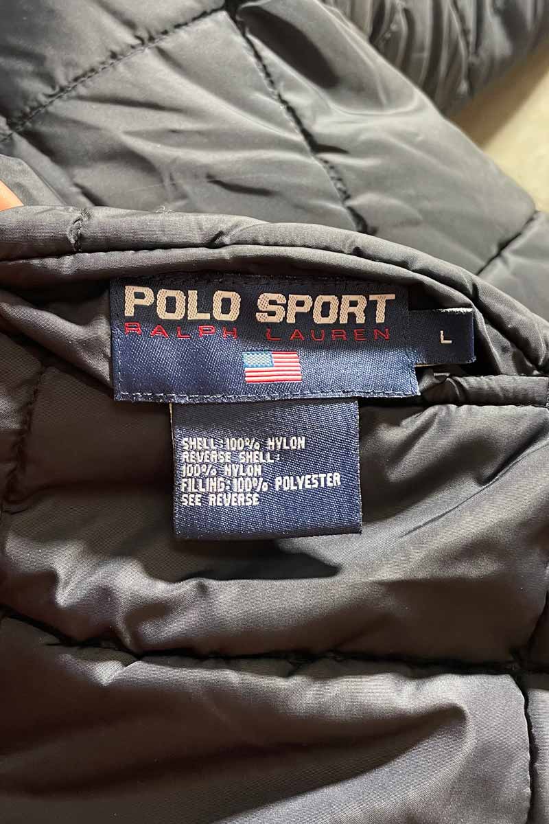 90'S HALF ZIP PULLOVER REVERSIBLE NYLON PUFF JACKET/ WHITE/NAVY [SIZE:L USED]