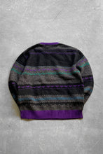 画像をギャラリービューアに読み込む, MADE IN USA 80&#39;S DESIGN WOOL KNIT SWEATER / BLACK / CHARCOAL [SIZE: L USED]
