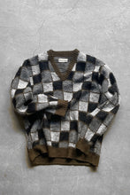 画像をギャラリービューアに読み込む, 60-70&#39;S V-NECK SWEATER / CHECK [SIZE: M USED]
