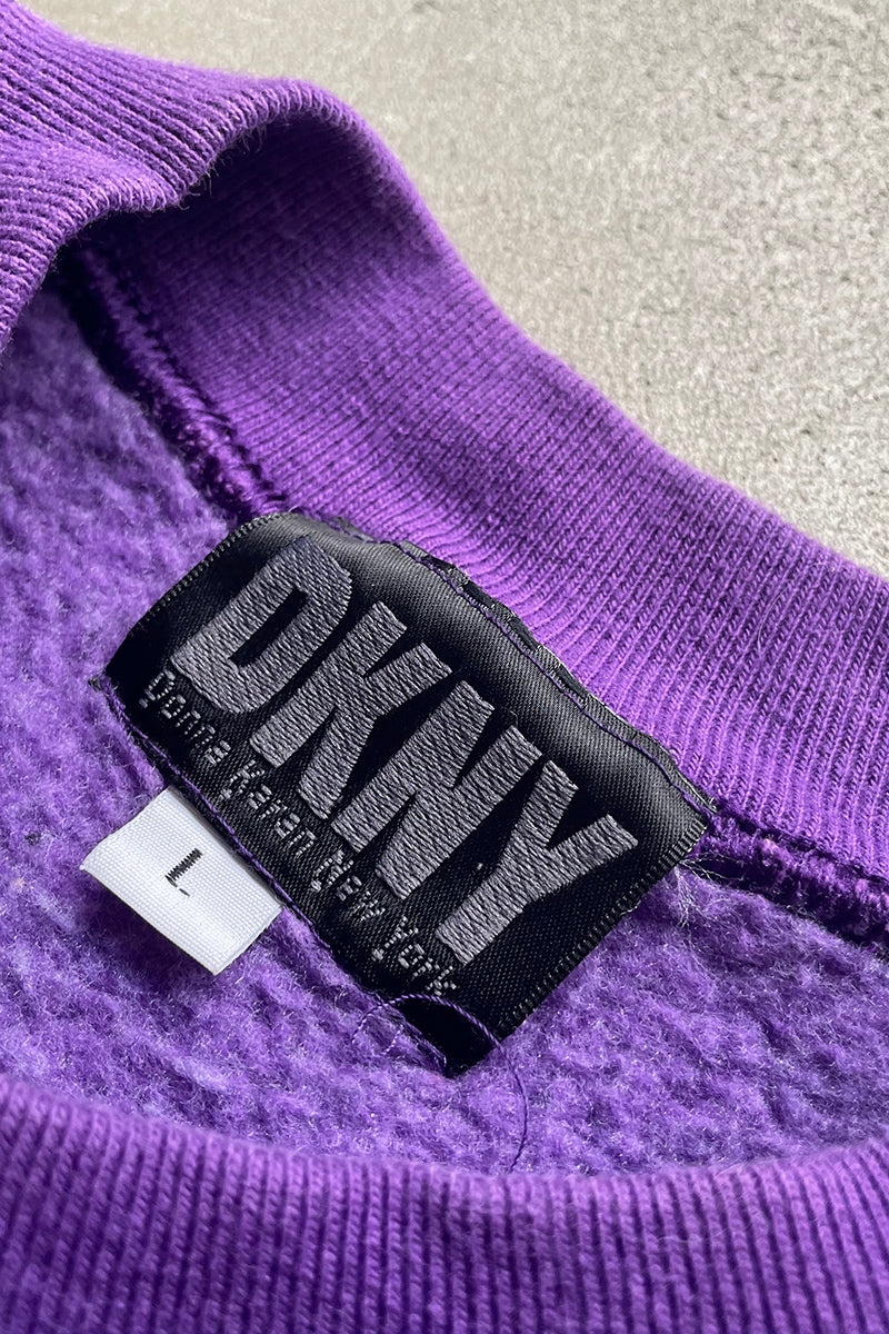 90'S LOGO EMBROIDERY SWEATSHIRT / PURPLE [SIZE: L USED]
