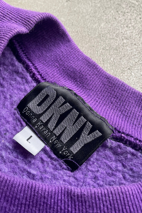 90'S LOGO EMBROIDERY SWEATSHIRT / PURPLE [SIZE: L USED]