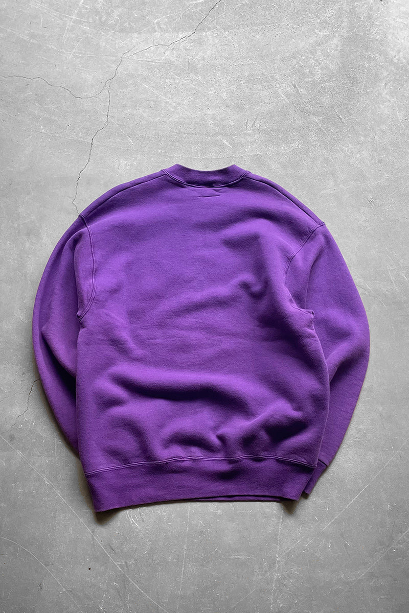 90'S LOGO EMBROIDERY SWEATSHIRT / PURPLE [SIZE: L USED]