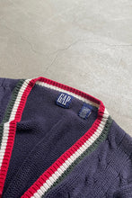 画像をギャラリービューアに読み込む, 90&#39;S COTTON KNIT CARDIGAN /NAVY［SIZE: L USED]

