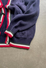 画像をギャラリービューアに読み込む, 90&#39;S COTTON KNIT CARDIGAN /NAVY［SIZE: L USED]
