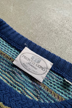 画像をギャラリービューアに読み込む, MADE IN ITALY 90&#39;S COTTON ACRYLIC DESIGN KNIT SWEATER / BLUE  [SIZE: M USED]
