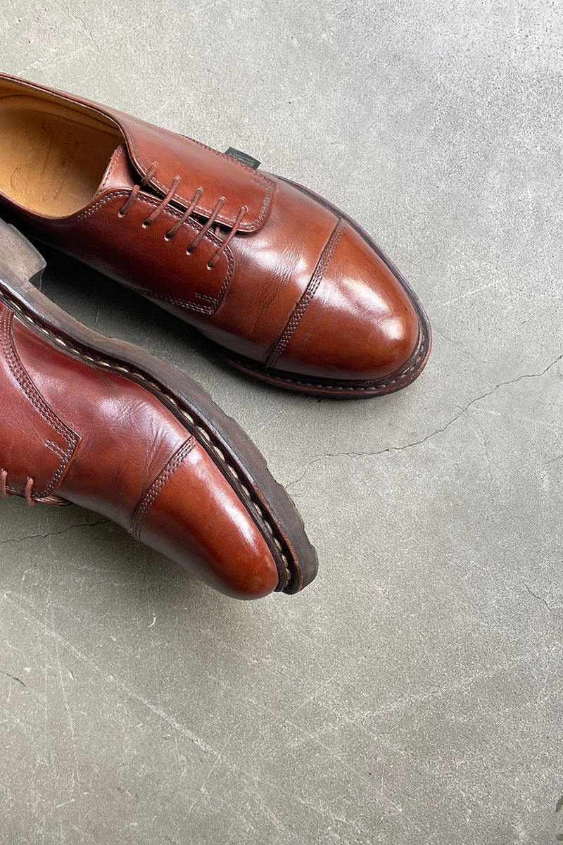 AZAY STRAIGHT TIP LEATHER SHOES / BROWN [SIZE: US9.0(27.0cm) USED]