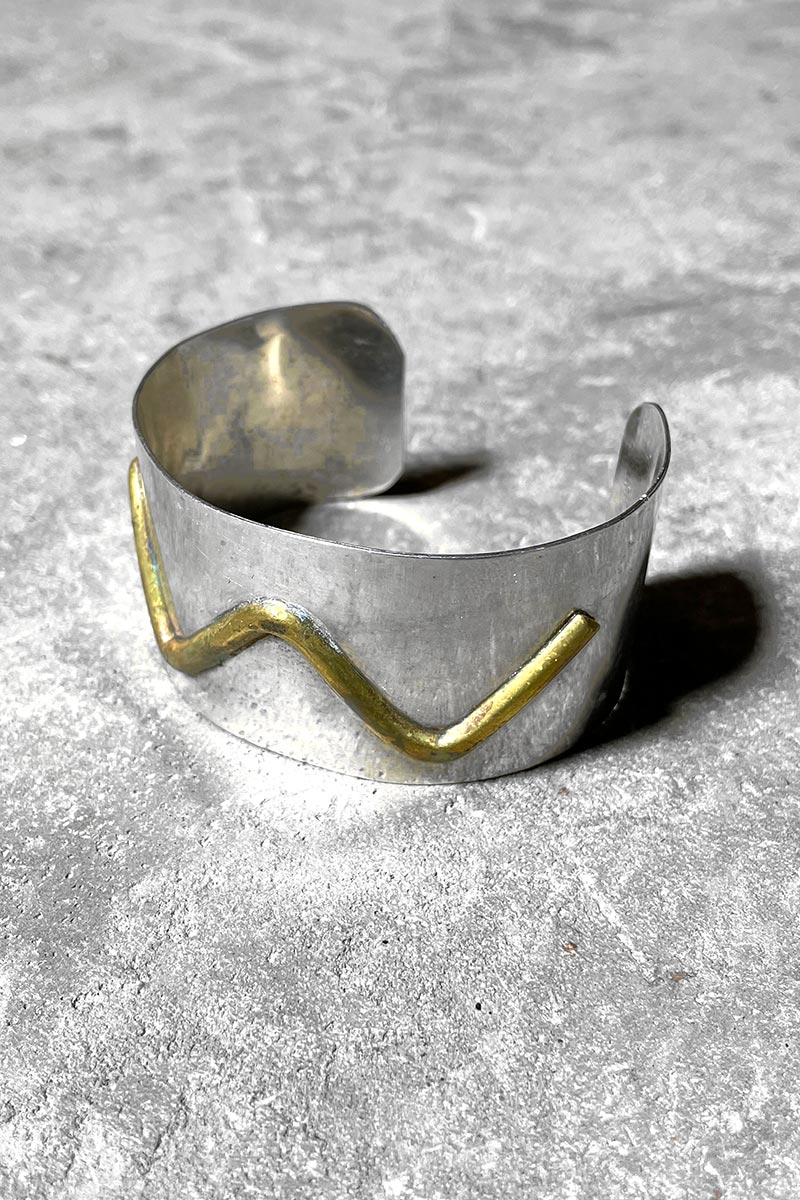 MADE IN MEXICO 925 SILVER BANGLE W/BRASS [SIZE: ONE SIZE USED]